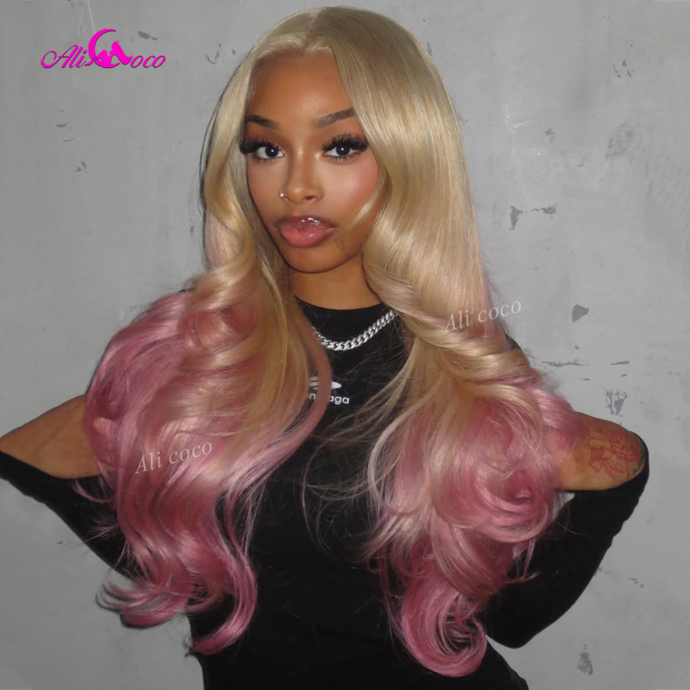 613 Blonde Body Wave Lace Front Wig - 180 Density Macaron Powder 613 Blonde