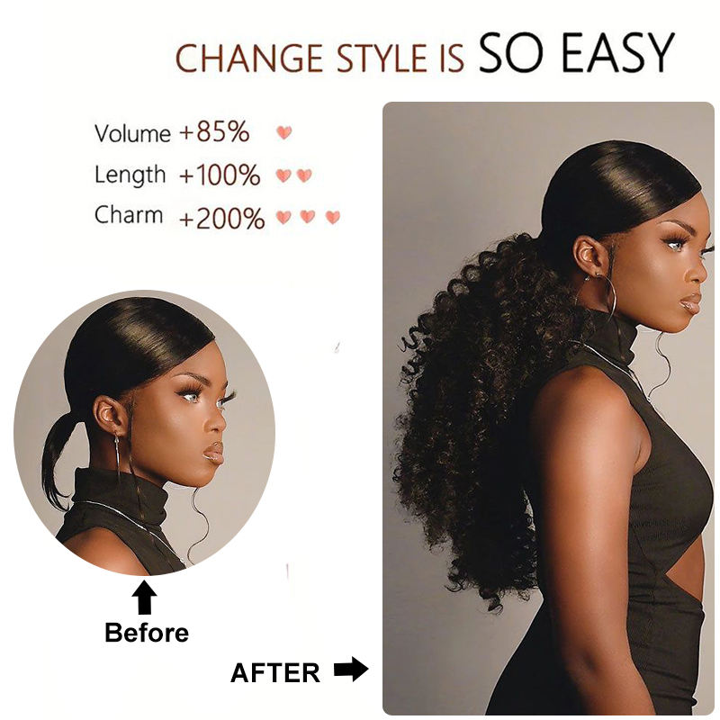 Long Curly Drawstring Ponytail - Drawstring Afro Curly Puff Ponytail review and price