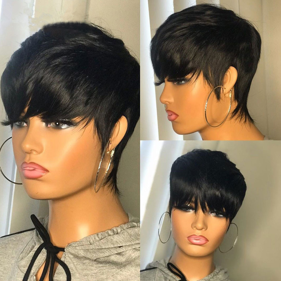 Short Human Hair Wigs Pixie Cu - Short Pixie Cut Wig Human Hair Cheap review and price