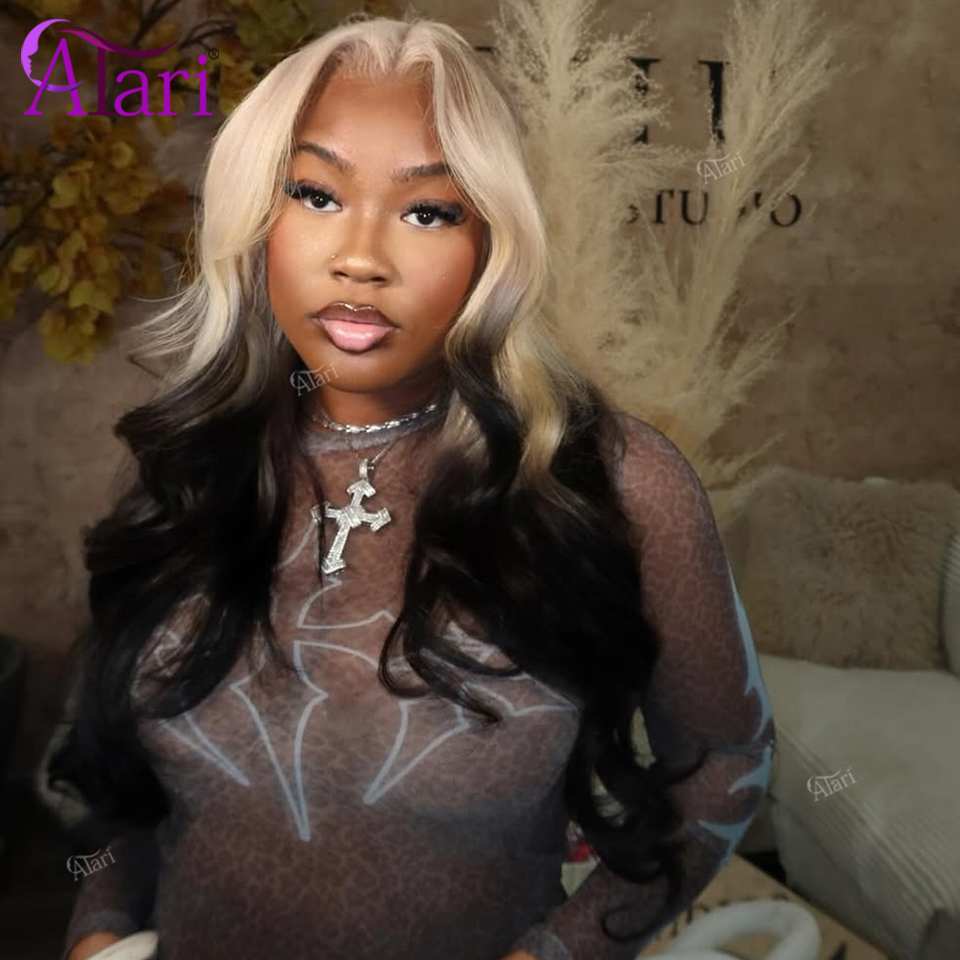 Ombre Blonde Black Body Wave H - 613 Blonde Body Wave Lace Front Wig review and price