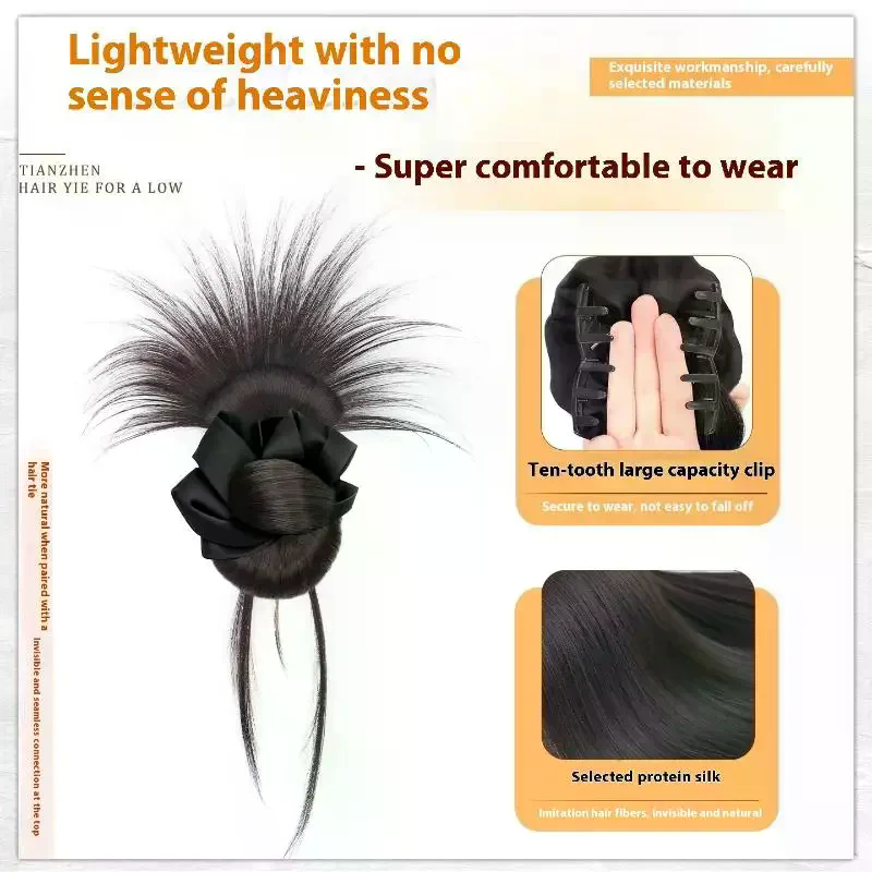 Synthetic Messy Bun Claw Clip  - Claw Clip Messy Bun Hair Piece review and price