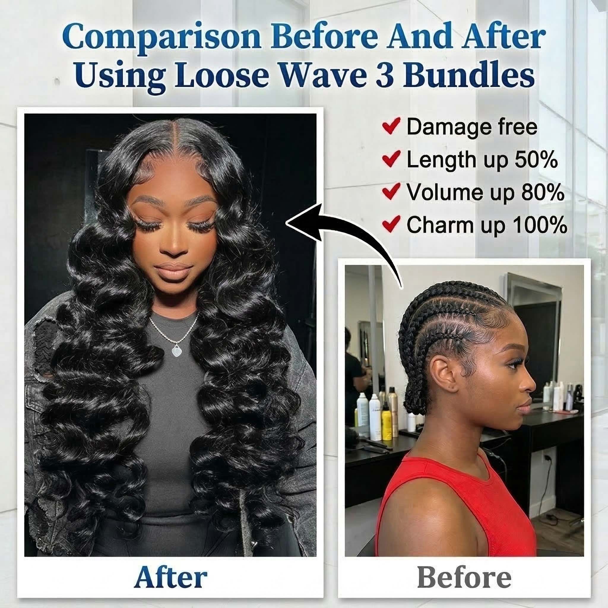 30 40 Inch Loose Wave Bundles  - Deep Wave 3 Bundles With Closure review and price