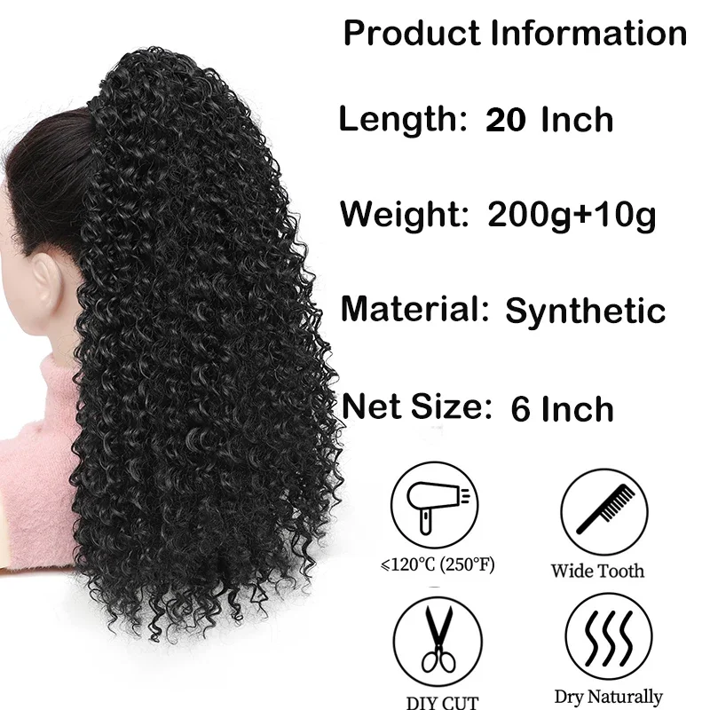 Long Kinky Curly Drawstring Po - Drawstring Afro Curly Puff Ponytail review and price