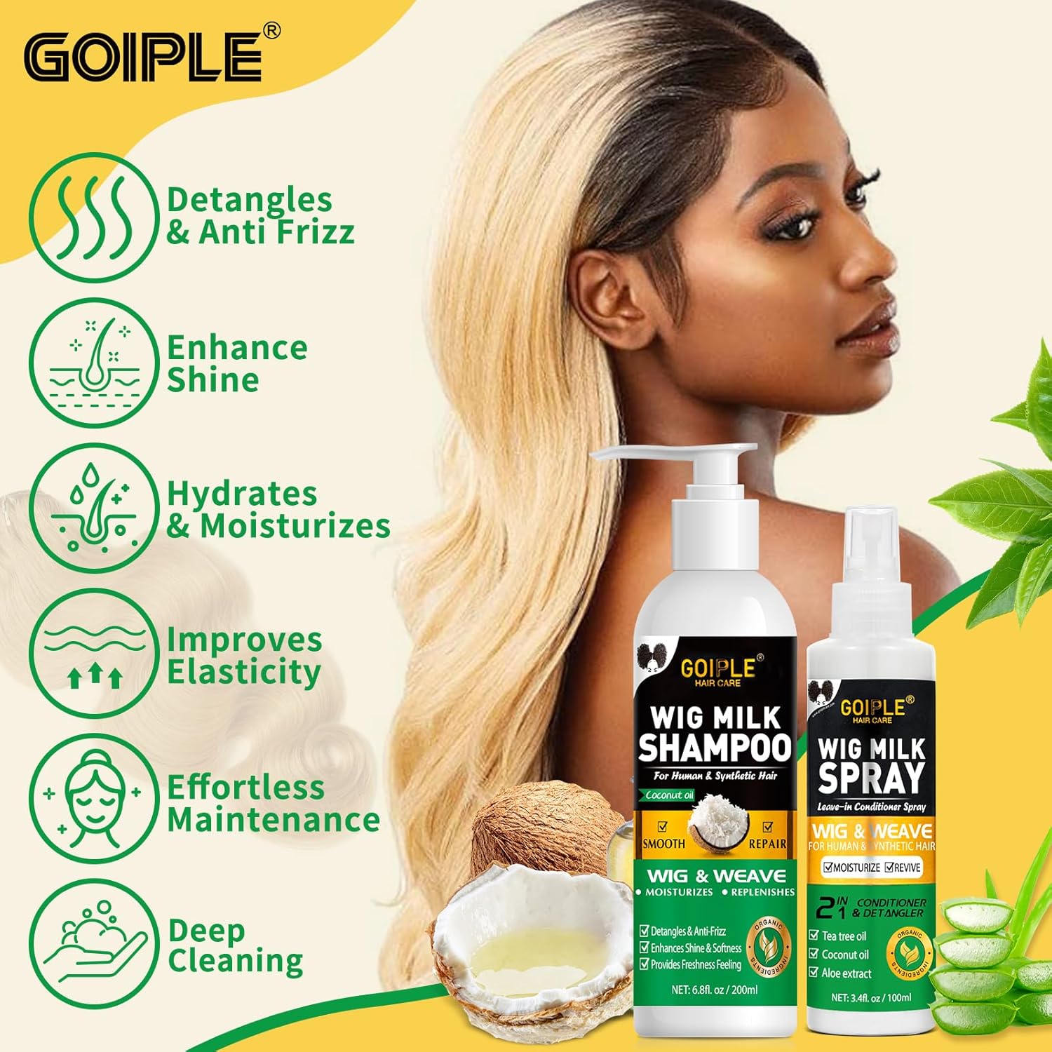 GOIPLE 3 in 1 Wig Care Kit wit - Synthetic Wigs review and price