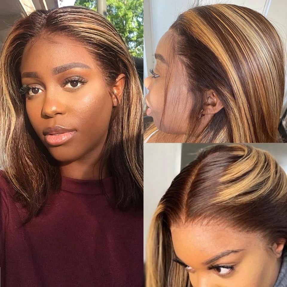 Highlight P4/27 Straight Bob W - Pre Parted 13X4 Lace Front Bob Wig review and price