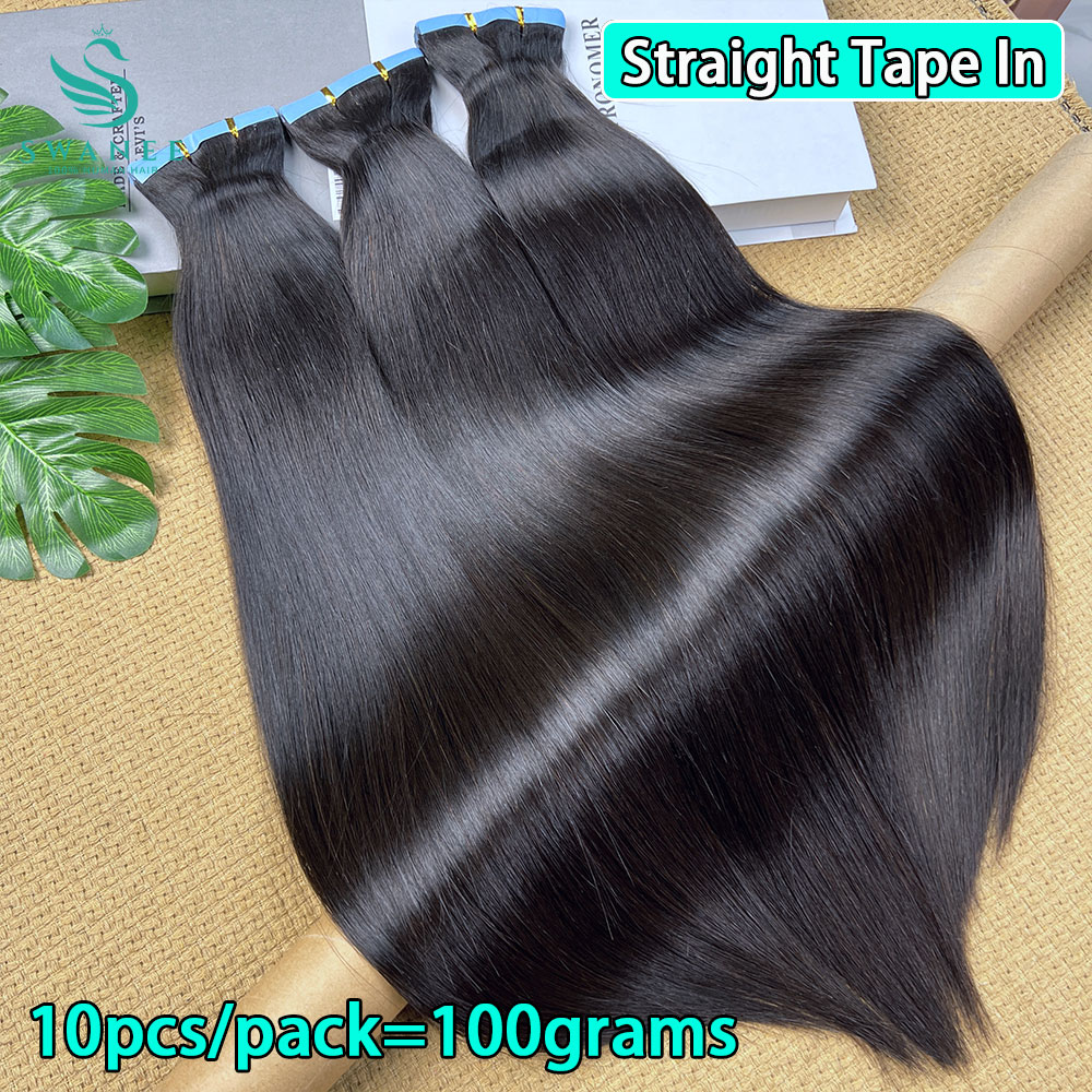 Straight Mini Tape In Human Ha - Invisible Tape In Extensions Real Hair review and price