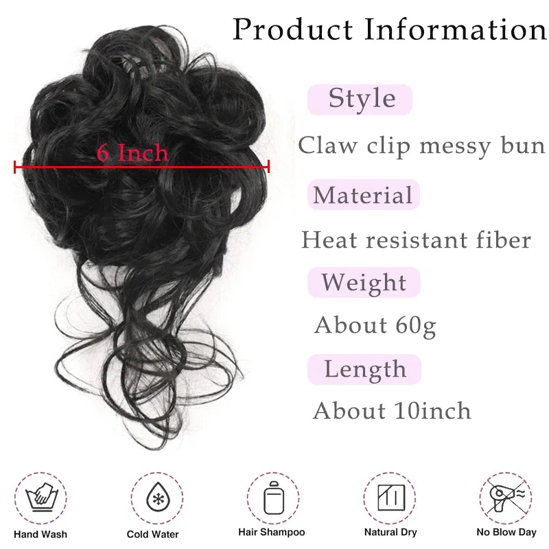 Messy Hair Bun Hair pieces for - Claw Clip Messy Bun Hair Piece review and price