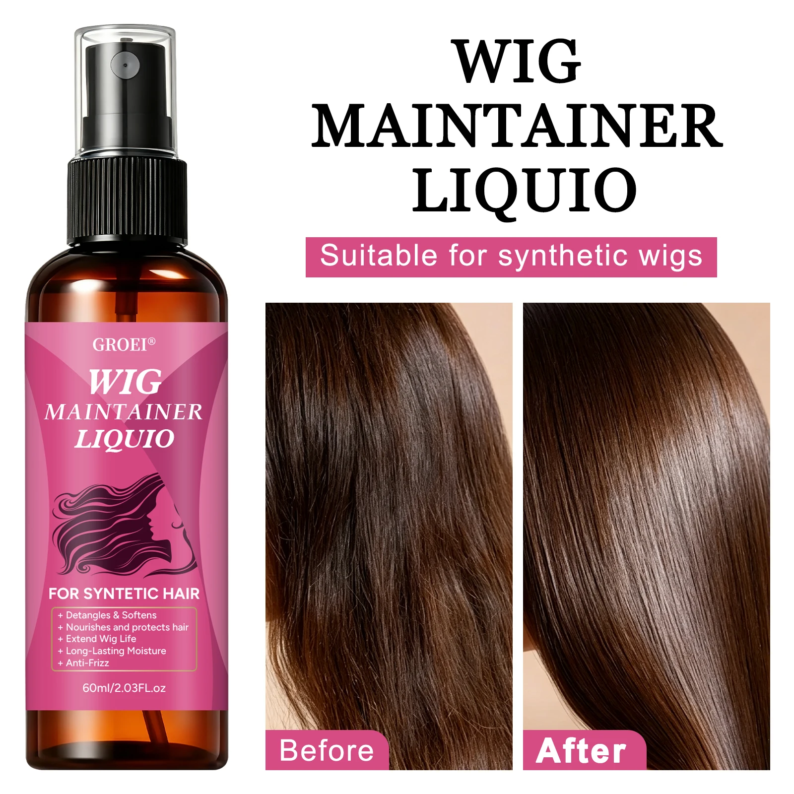 GROEI Anti‑Frizz Wig Maintaine - Synthetic Wigs review and price