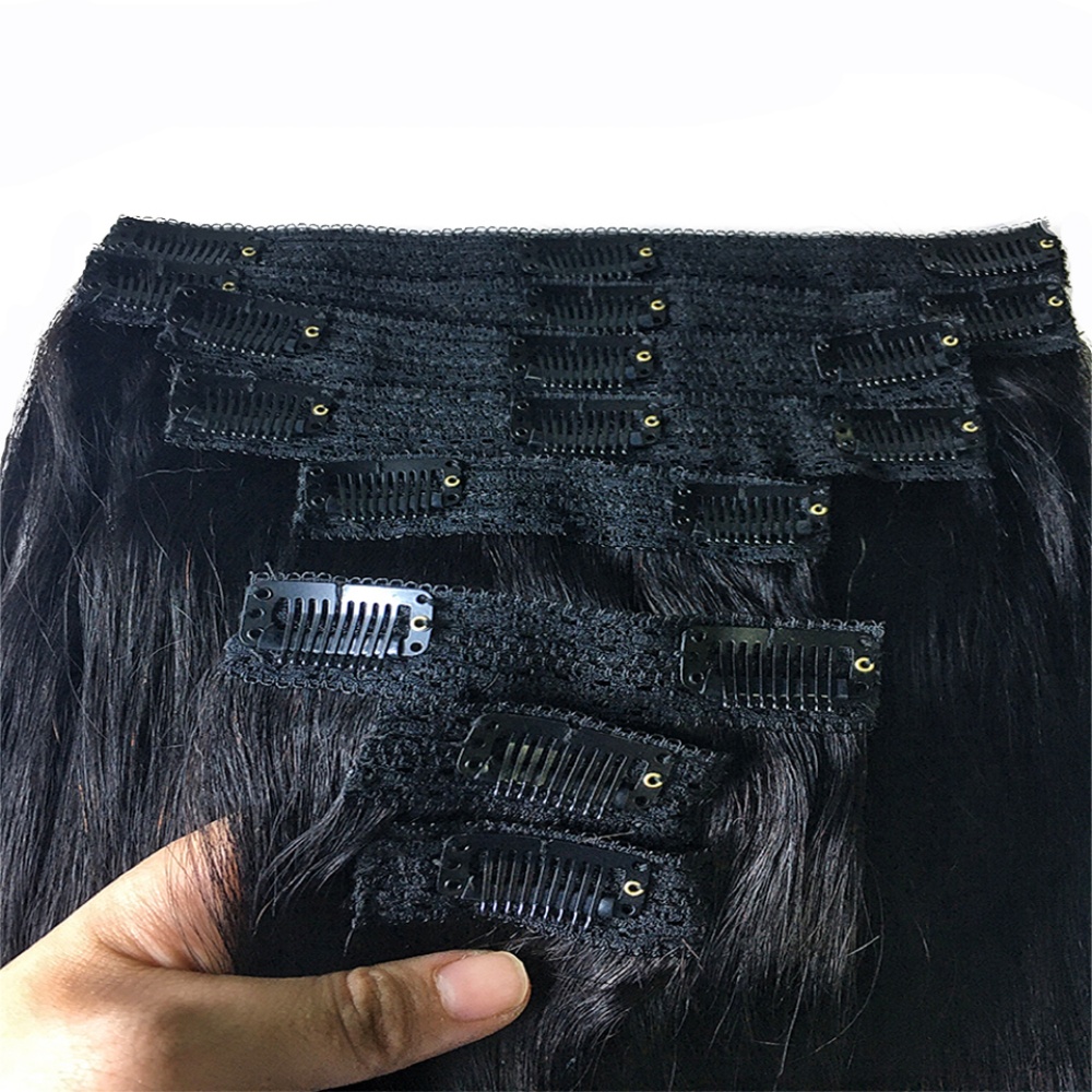 Natural Straight Clip In Human - Seamless Clip In Hair Extensions Human Hair review and price