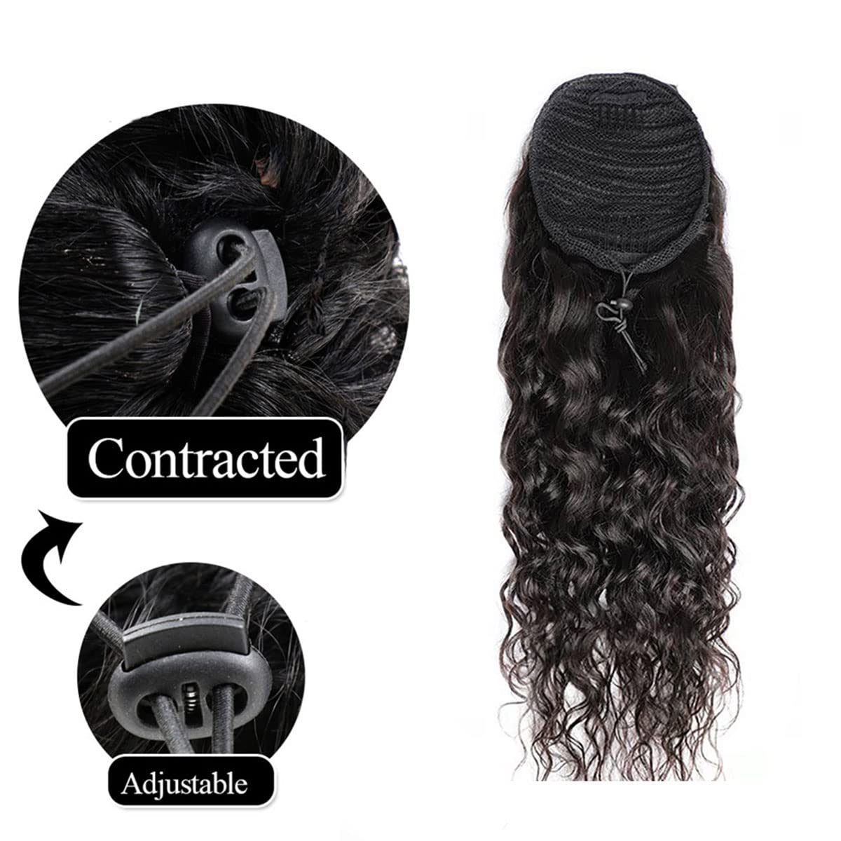 Water Wave Ponytail Human Hair - Seamless Clip In Hair Extensions Human Hair review and price