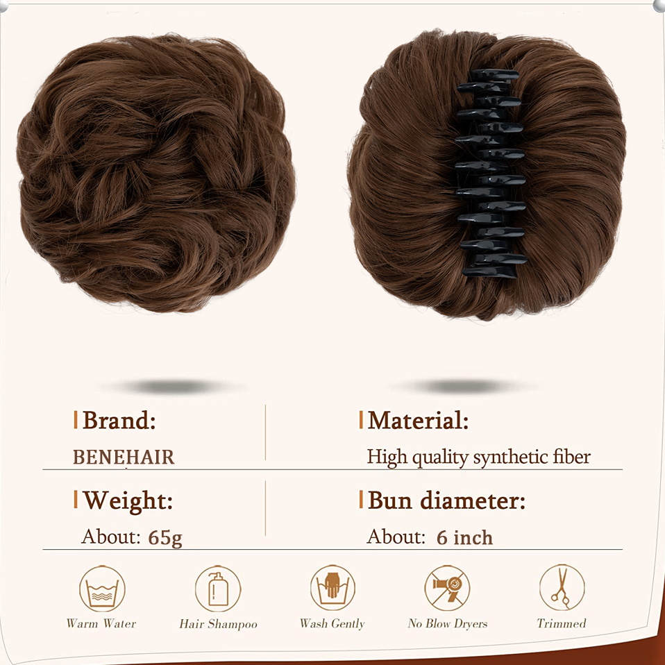 Benehair Messy Hair Bun Synthe - Claw Clip Messy Bun Hair Piece review and price