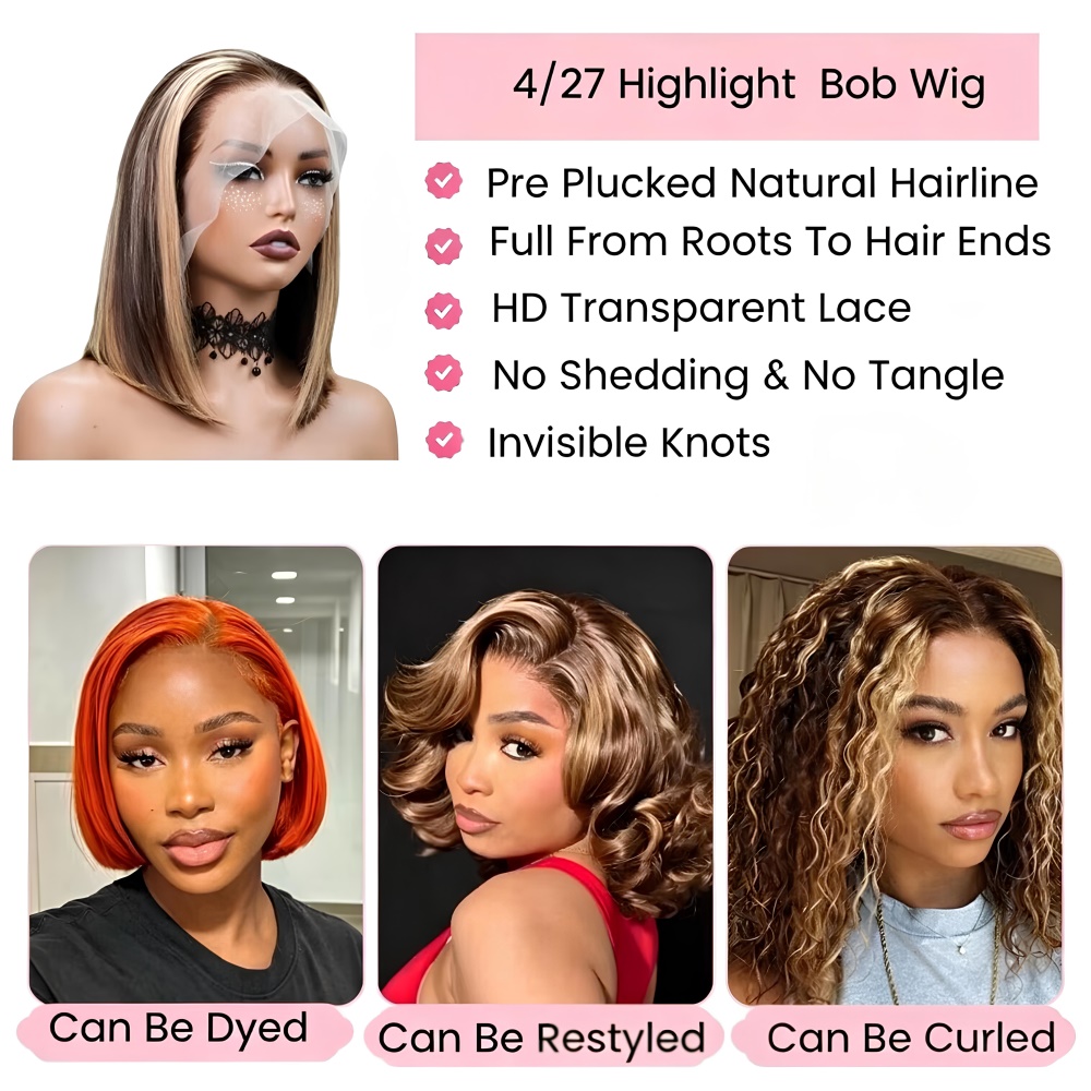 Honey Blonde Bob Wigs Human Ha - Glueless Wear And Go Human Hair Wig review and price
