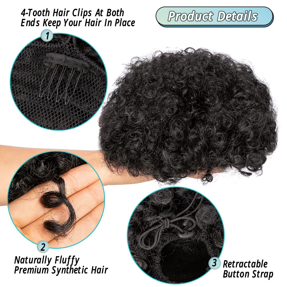 Synthetic Afro Puff Drawstring - Drawstring Afro Curly Puff Ponytail review and price