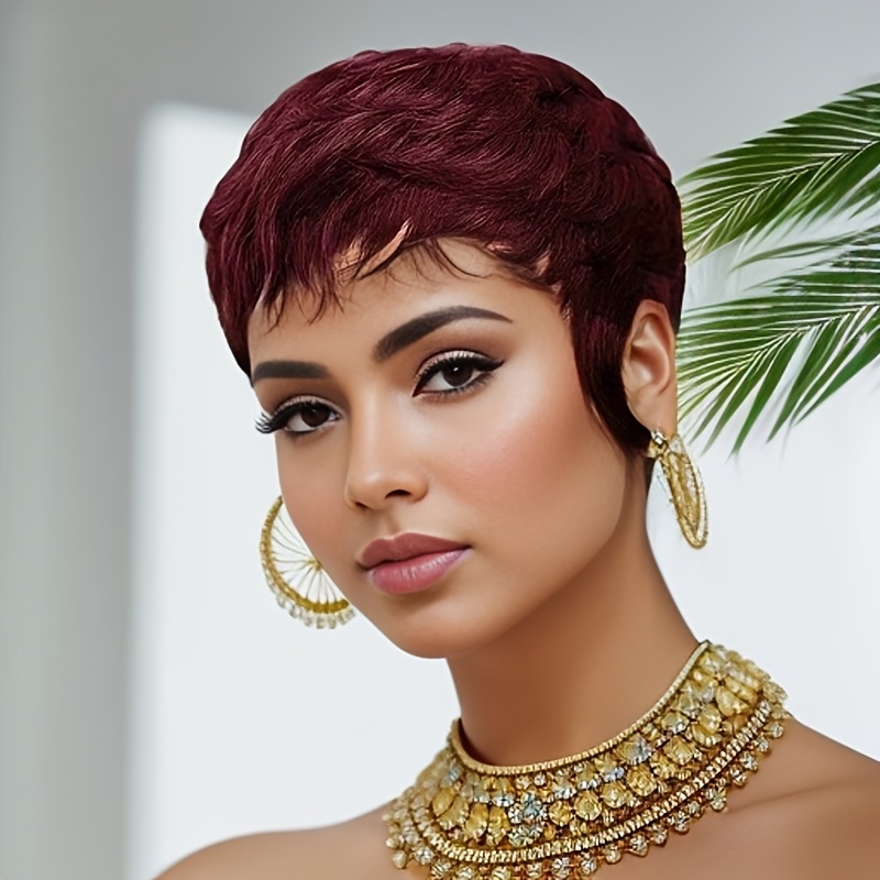 Red Wig Human Hair Short Pixie - Short Pixie Cut Wig Human Hair Cheap review and price