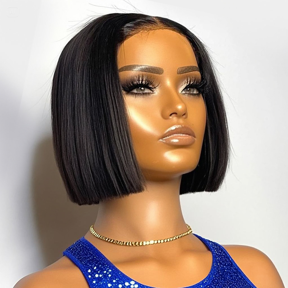 250% Density Straight Short Bo - Glueless Wear And Go Human Hair Wig review and price