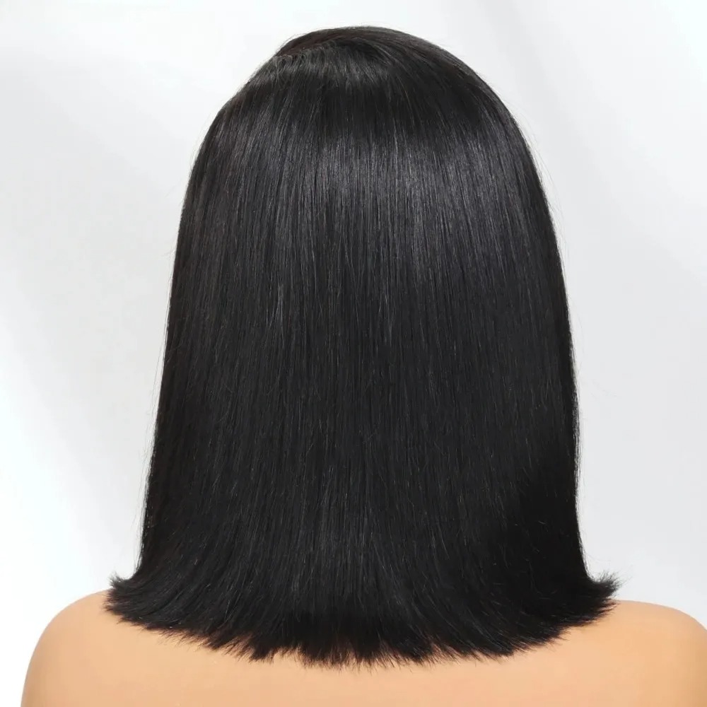 Black Short Bob Straight Lace  - Pre Parted 13X4 Lace Front Bob Wig review and price