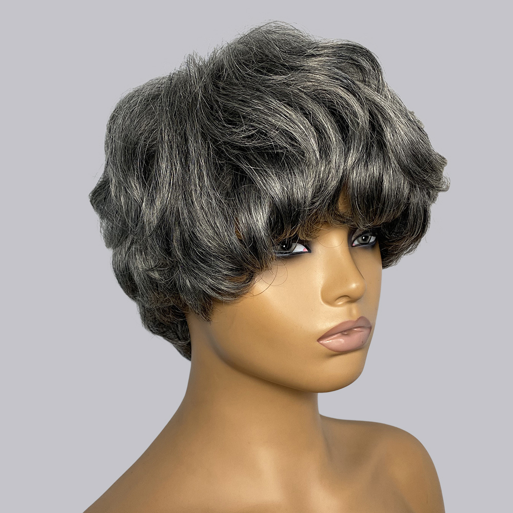 Pixie Cut Human Hair Wigs Gray - Short Pixie Cut Wig Human Hair Cheap review and price