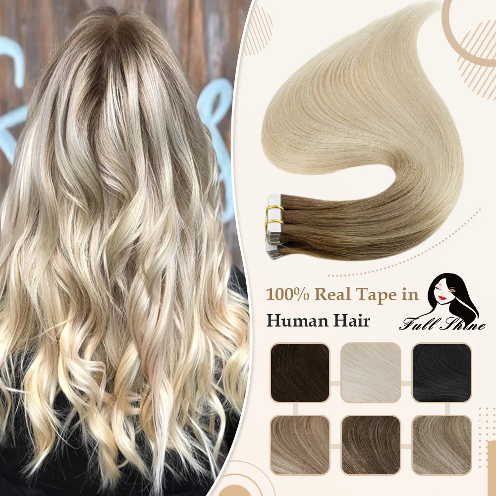 Full Shine Omber Tape in Hair  - Invisible Tape In Extensions Real Hair review and price