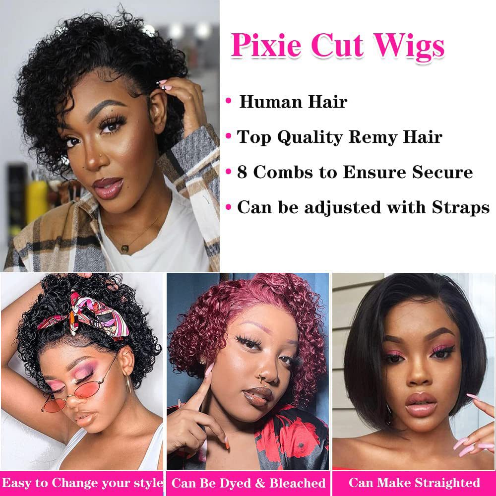 Pixie Cut Wigs 13x4 Pixie Curl - Short Pixie Cut Wig Human Hair Cheap review and price