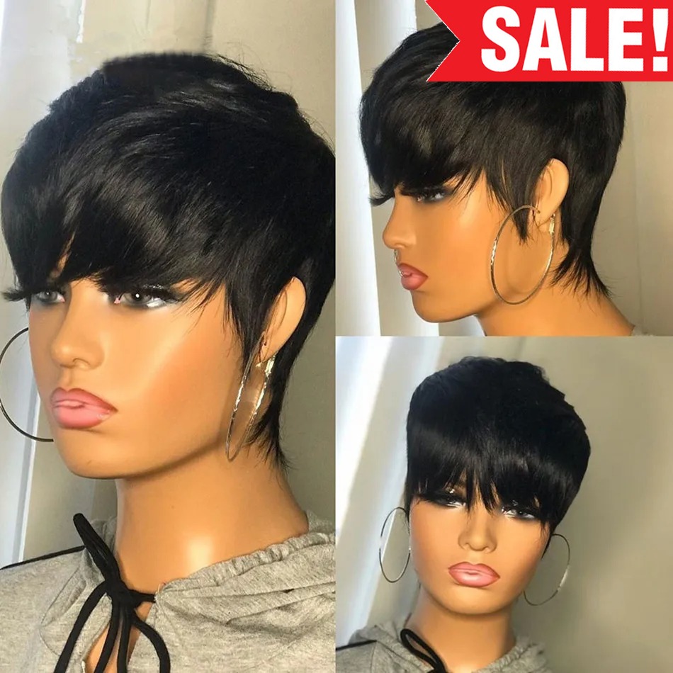 Short Human Hair Wigs Pixie Cu - Short Pixie Cut Wig Human Hair Cheap review and price