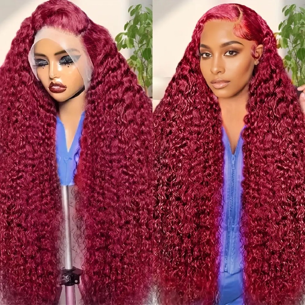 200 Density Burgundy Deep Wave - Lace Front Wigs review and price