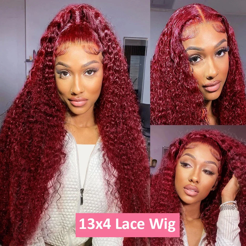 200 Density Burgundy Deep Wave - Lace Front Wigs review and price