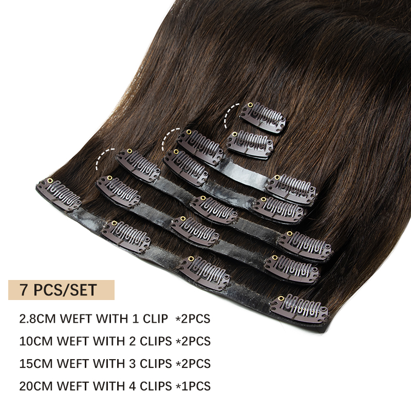 Invisible Thick PU Clip In Hum - Seamless Clip In Hair Extensions Human Hair review and price