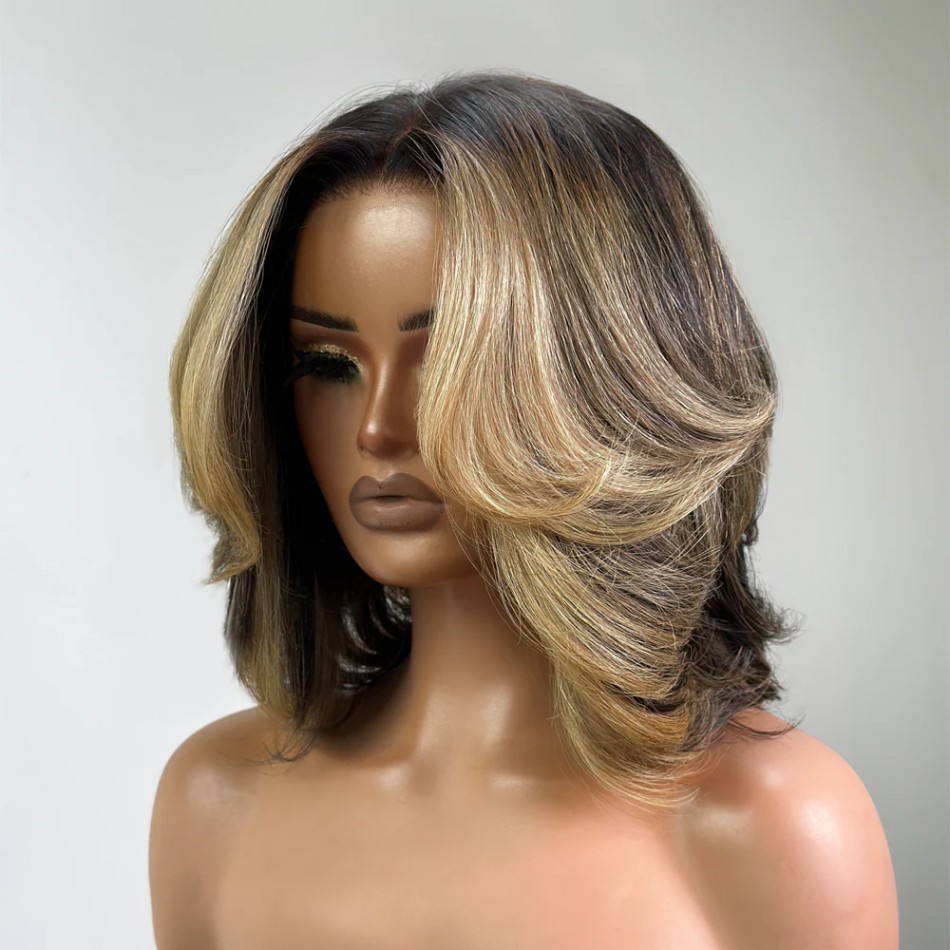 Bob Wig Human Hair Honey Blond - Lace Front Wigs review and price